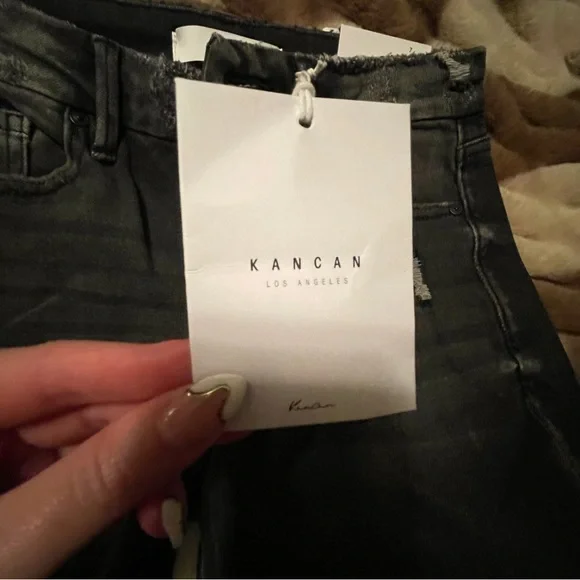 KanCan Charcoal Distressed Skinny Jeans - Picture 3 of 8